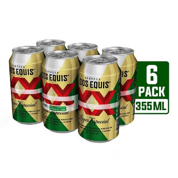 XX Cerveza Lager Six Pack Lata 355 ml