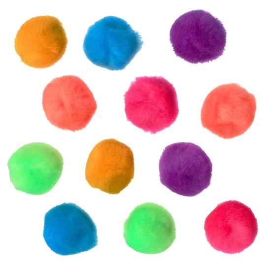 Creatology Bright Multicolor Pom Poms, 25.4mm, Multi (80 ct)