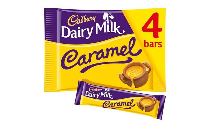 Cadbury Dairy Milk Caramel Chocolate Bar 4 Pack 148g (403829)