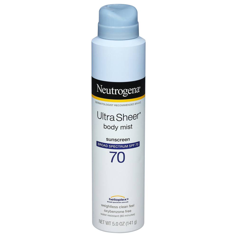 Neutrogena Ultra Sheer Body Mist Sunscreen Spray Spectrum Spf 70 (5 oz)