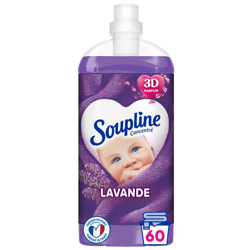 Soupline - Adoucissant concentré 3d 60 lavages, lavande (1,35L)
