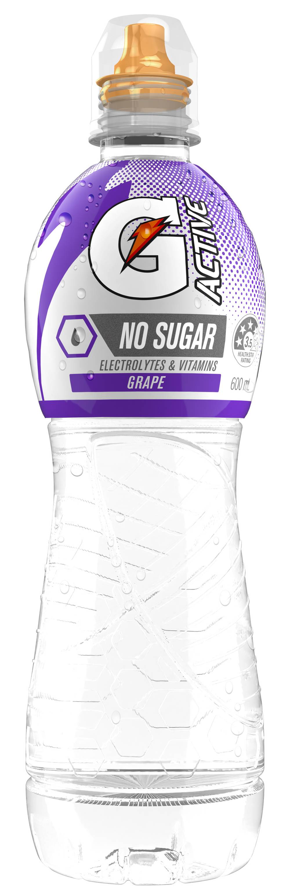 Gatorade No Sugar g Active Electrolyte Water, Grape (600mL)