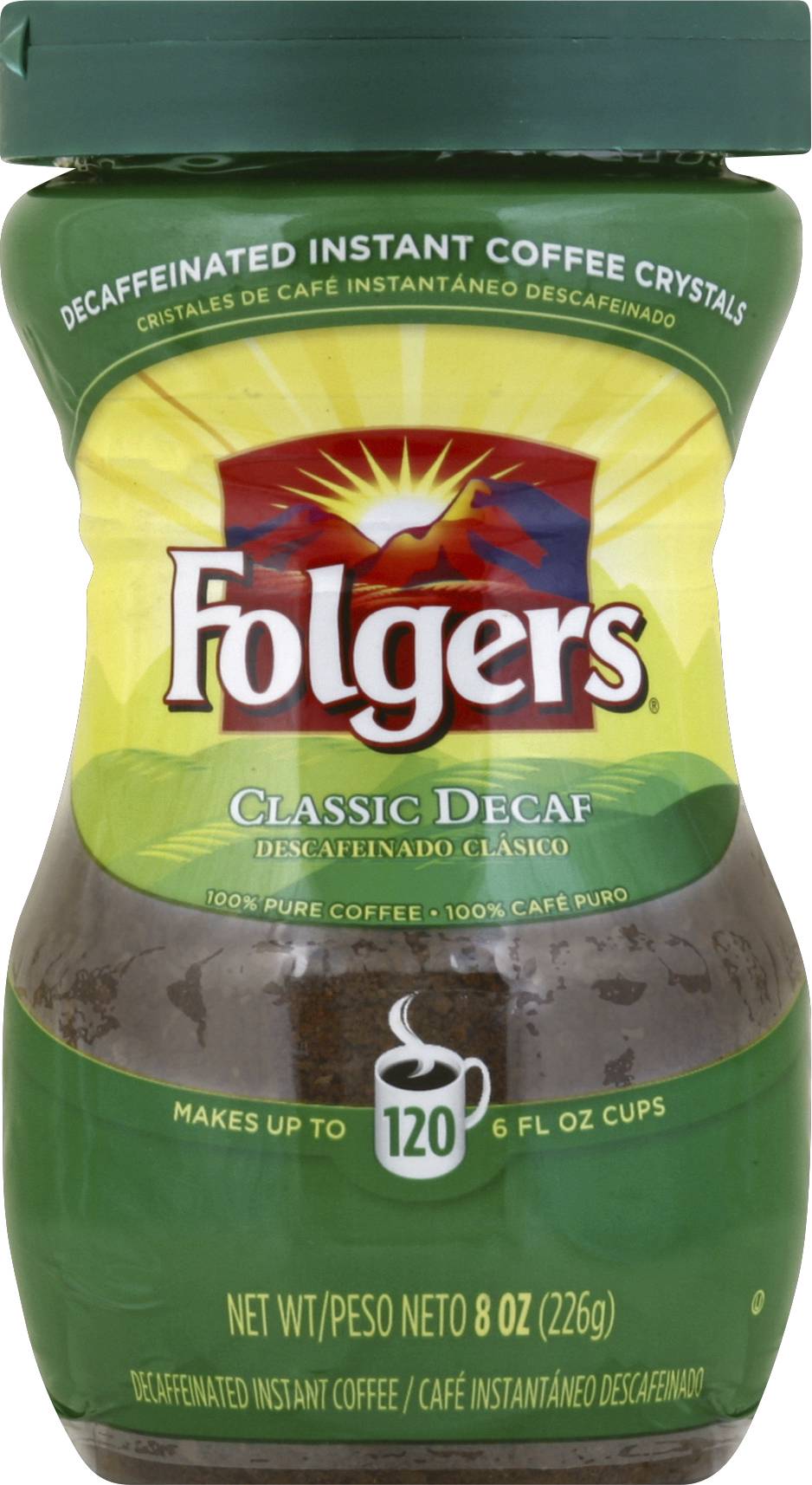 Folgers Classic Decaf Instant Coffee Crystals (8 oz)