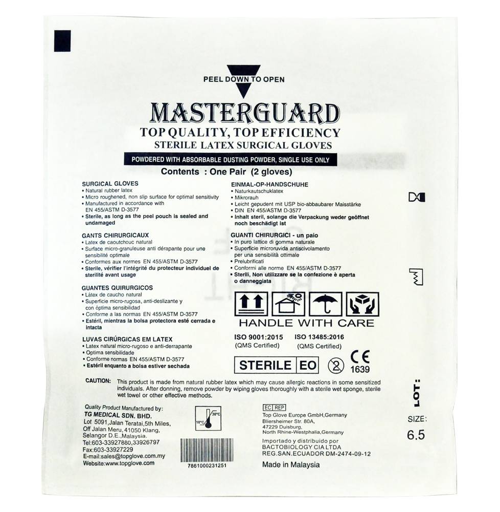 MASTERGUARD GUANTES QUIRURG #6.5