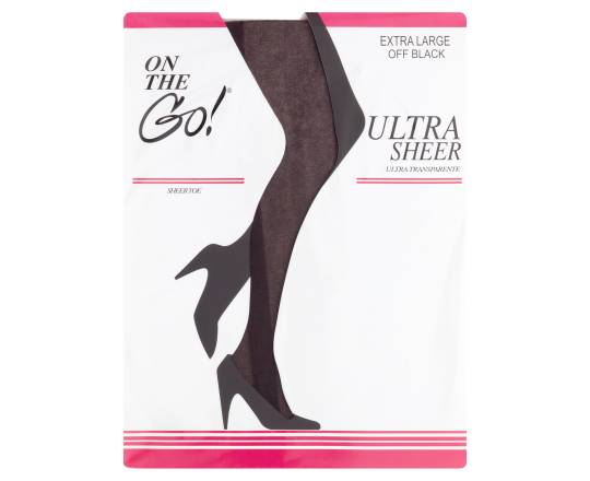 On the Go! Ultra Sheer Pantyhose X-Large Queen Off Black