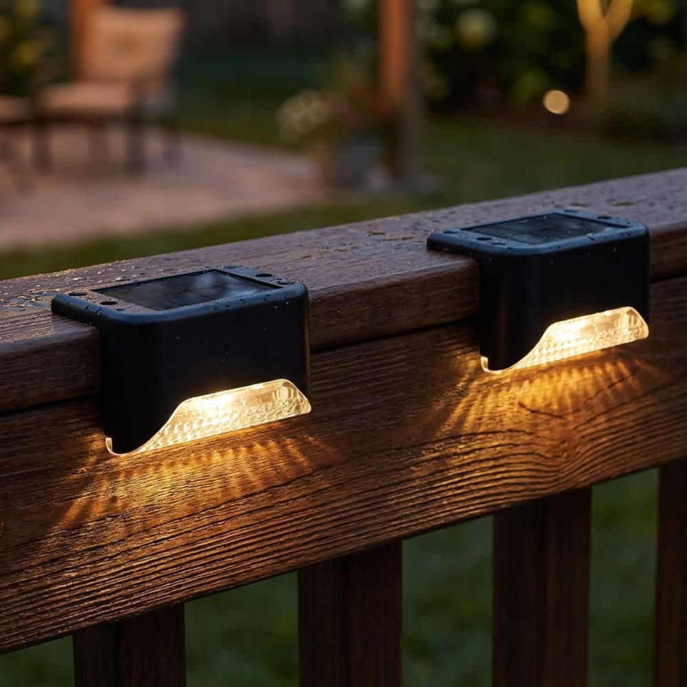 Harbor Breeze Solar Matte Black LED Outdoor Deck light 2 -Pack