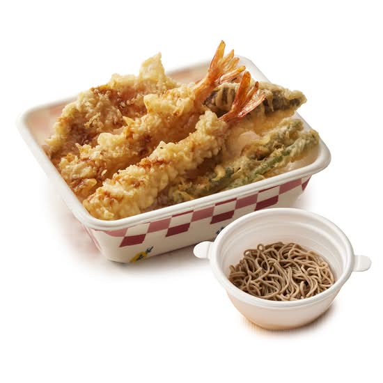海老と野菜の上天丼弁当（冷小藪そば）セット