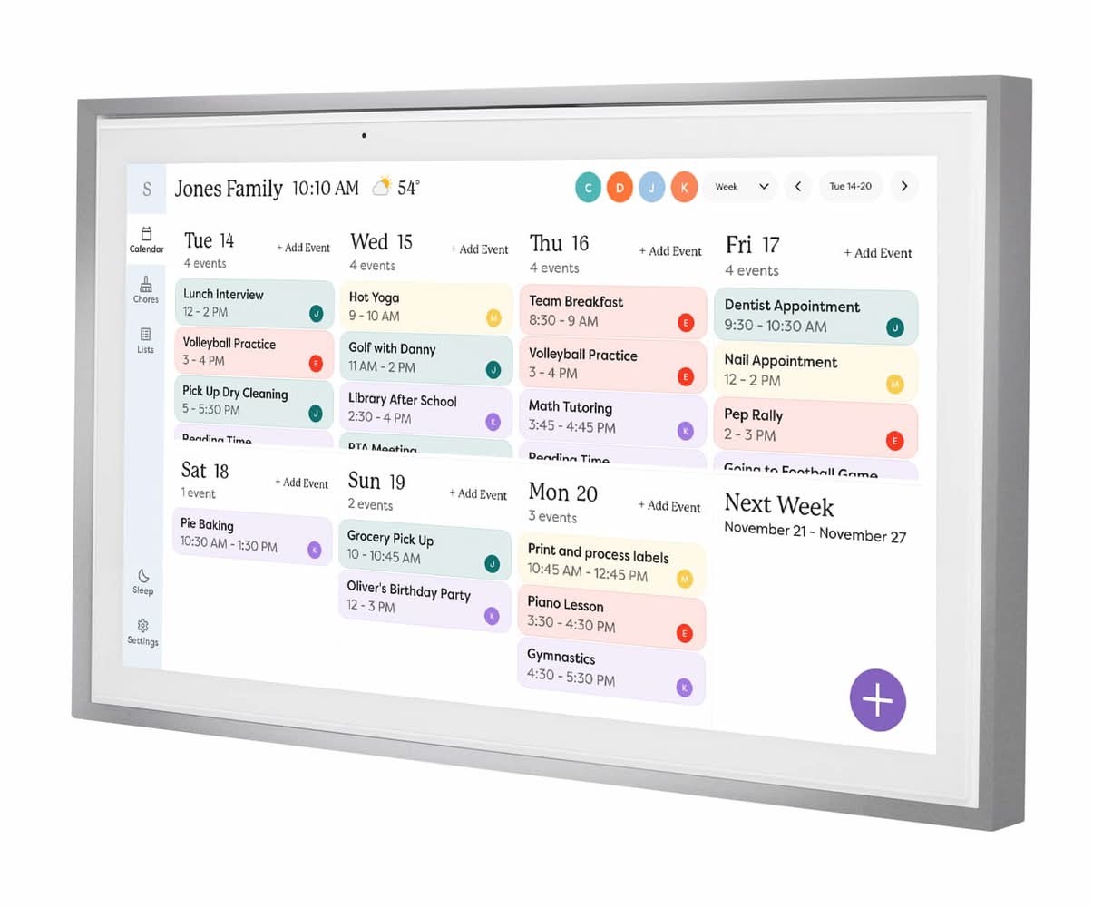 Skylight - Calendar: 15 Inch Touchscreen Smart Calendar and Chore Chart - Silver