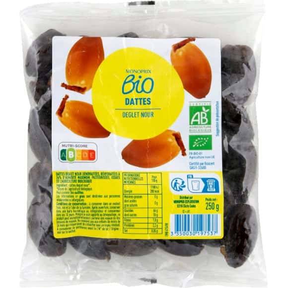 Monoprix Bio Dattes Deglet Nour Le Sachet De 250G