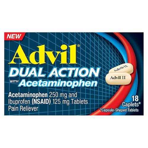Advil Dual Action Combination Ibuprofen and Acetaminophen For 8 Hours Of Pain Relief - 144.0 ea