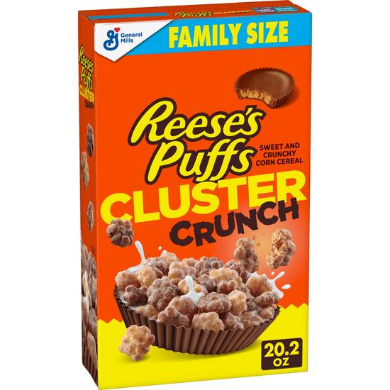 Reese's Puffs Cluster Crunch Chocolate Peanut Butter Breakfast Cereal, 20.2 OZ