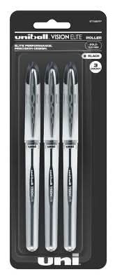 Uniball Vision Elite Black Rollerball Pens (3 ct)