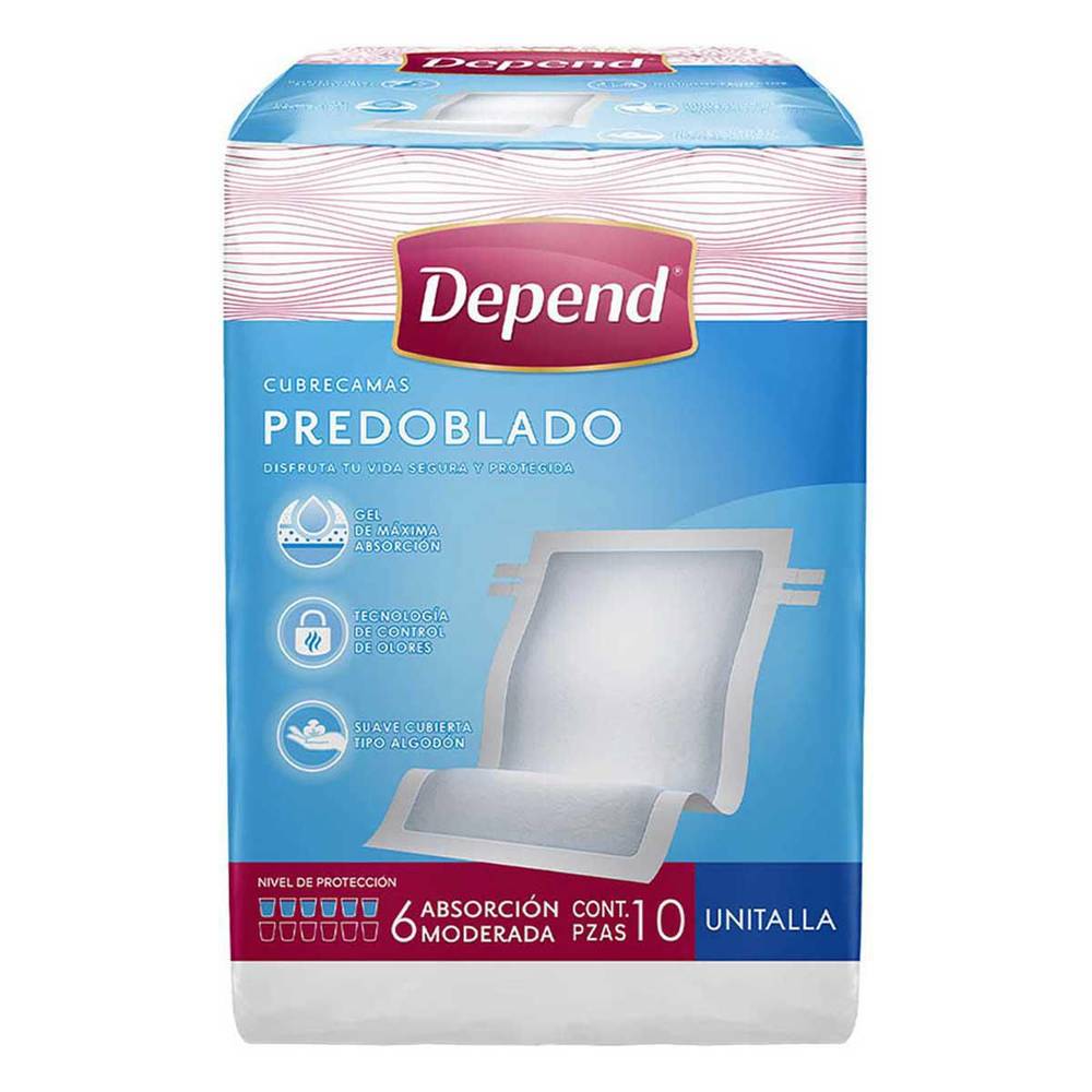 Depend · Protectores predoblados para incontinencia, Unitalla (10 un)