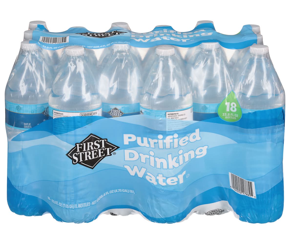 First Street Drinking Water (18 x 33.8 fl oz)