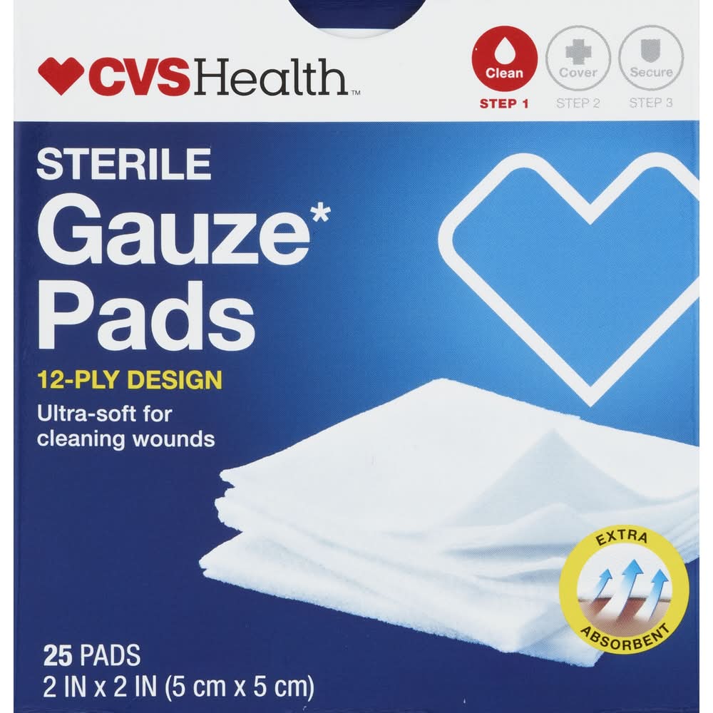 CVS Health Sterile Gauze Pads, 2 x 2 in (25 ct)