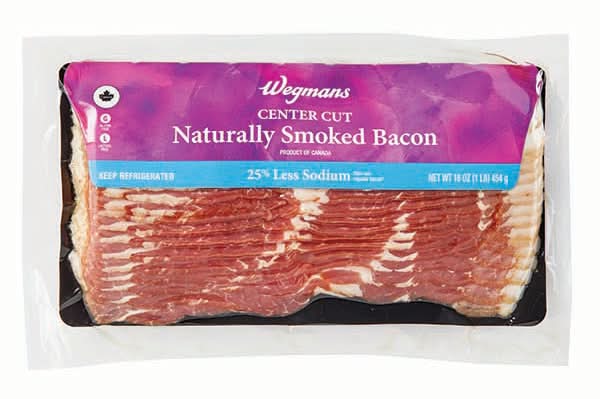 Wegmans Naturally Smoked Center Cut Bacon, 25% Less Sodium