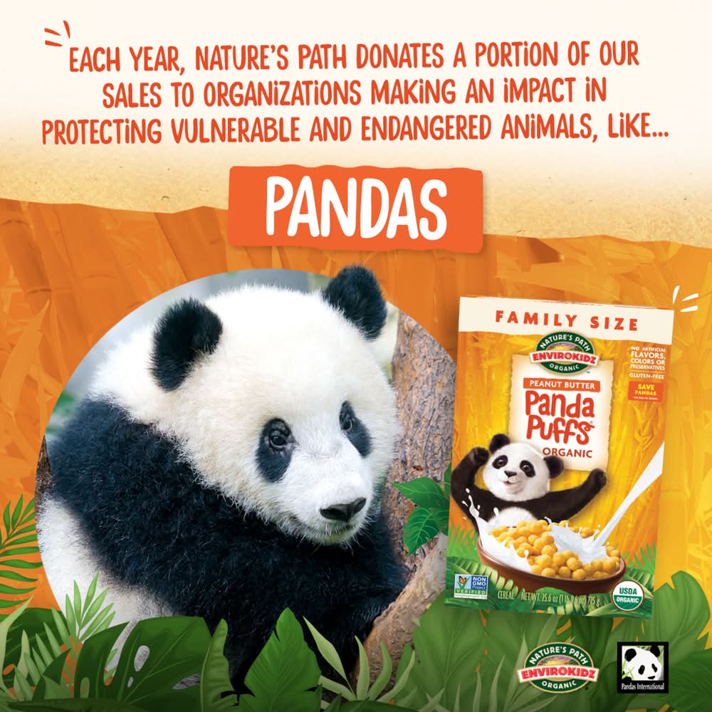 Nature's Path Envirokidz Panda Puffs Organic Cereal Peanut Butter