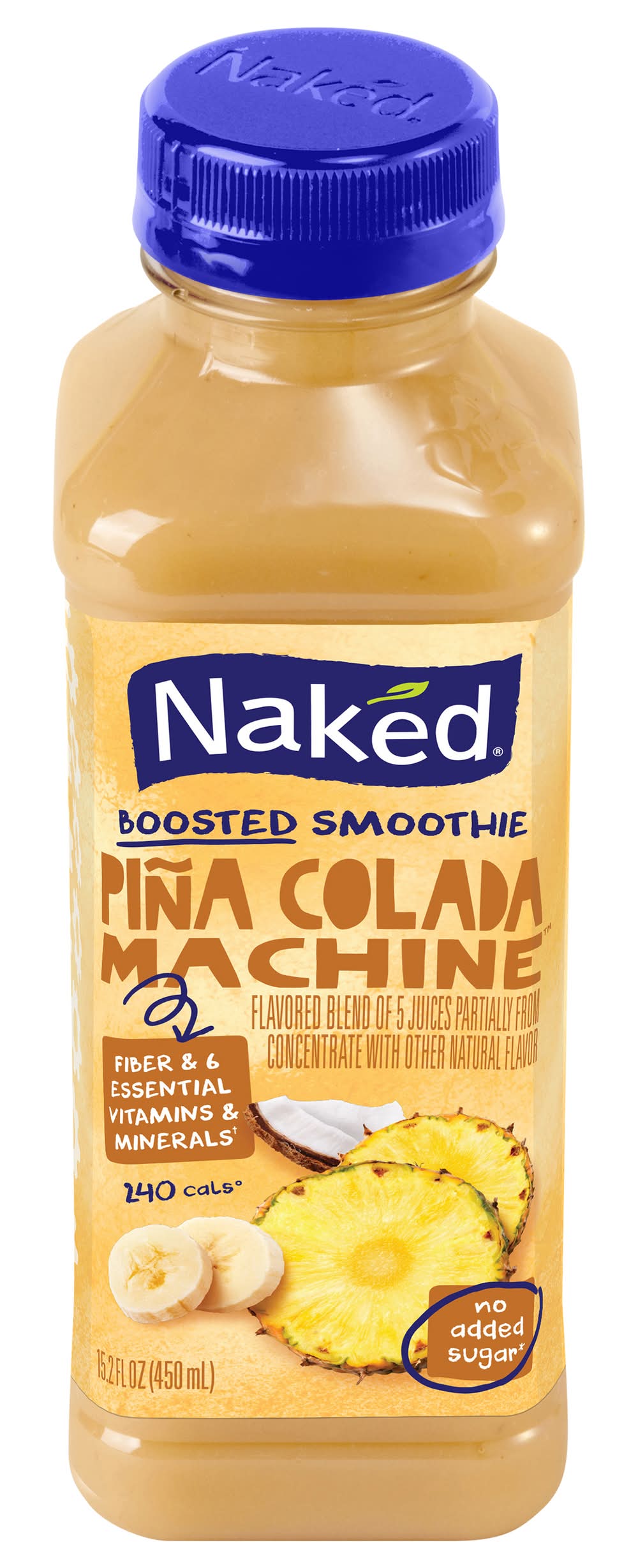 Naked 100% Juice Machine Boosted Smoothie Blend, Pina Colada (15.2 fl oz)