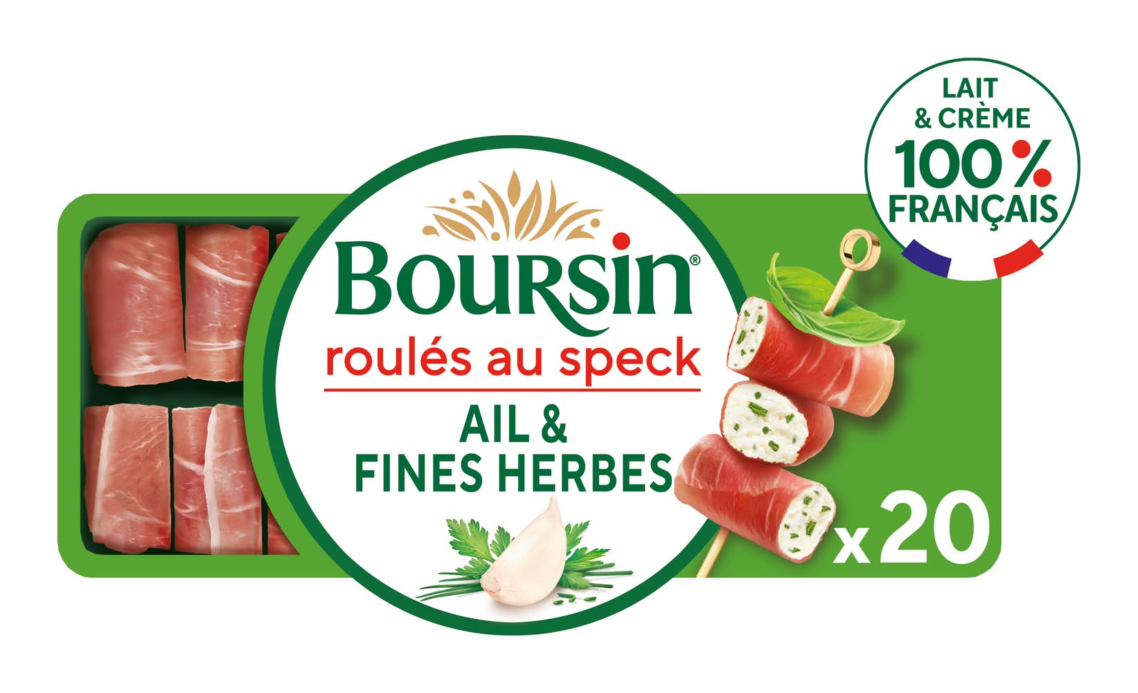 Boursin - Fromage apéritif les roulés au jambon speck fumé, ail & fines herbes (20)