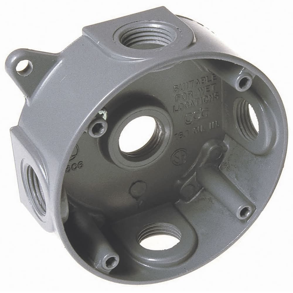 Hubbell Bell Aluminum Weatherproof New work/Old work Round Electrical Box