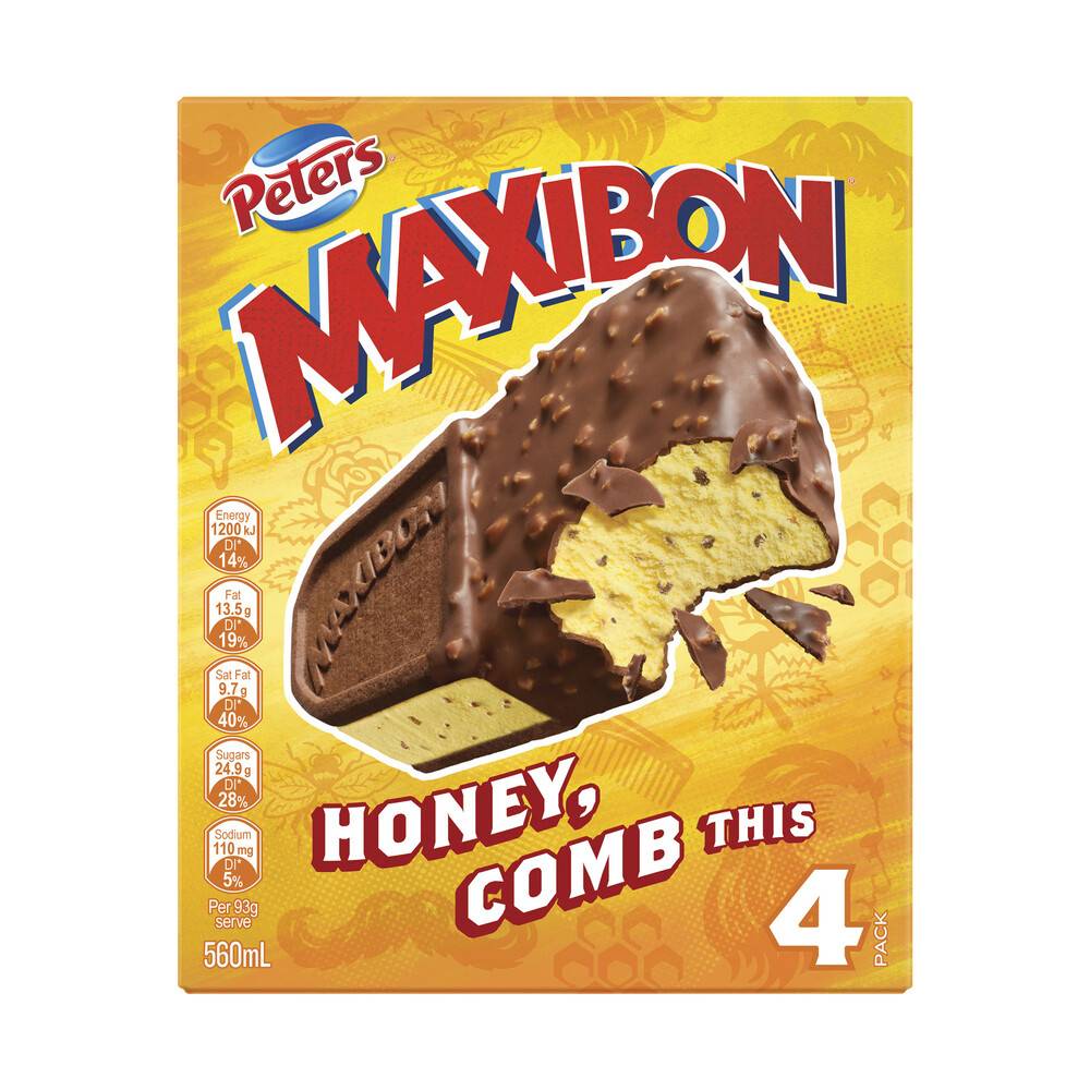 Peters Maxibon Honeycomb This Ice Cream 4 pack 560ml