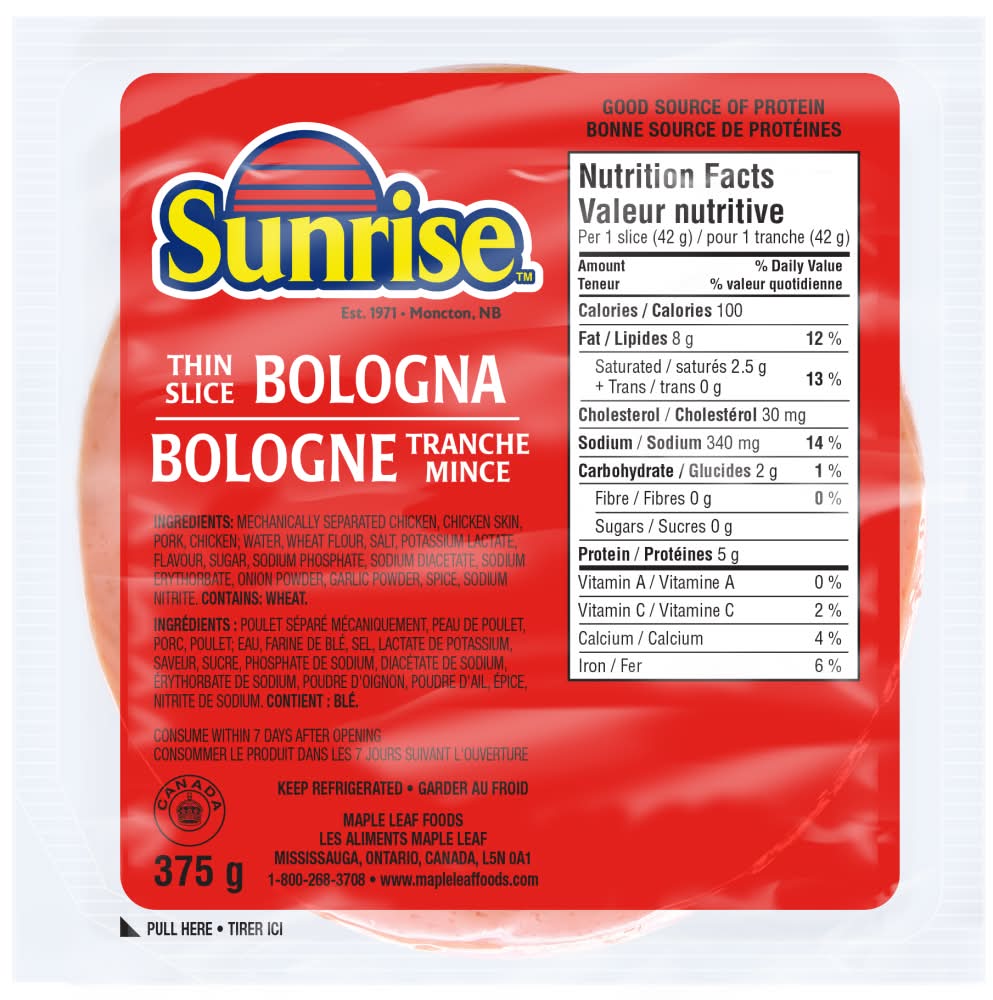 Sunrise Thin Slice Bologna (375 g)