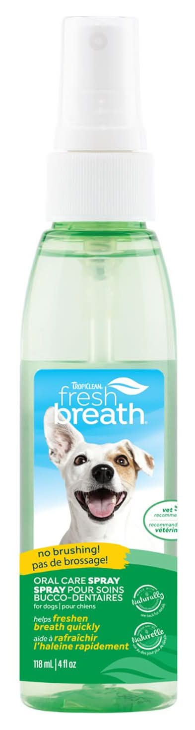 TropiClean Fresh Breath Oral Care Dog Spray, 4 oz