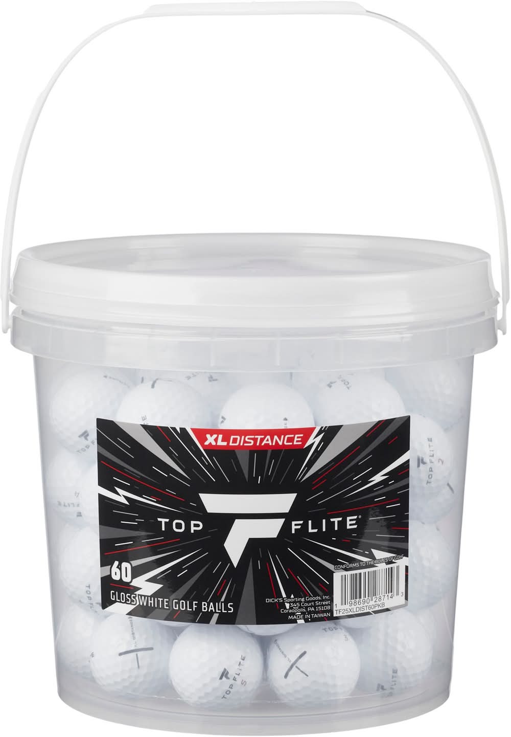 Top Flite Xl Distance Golf Balls, White (60 ct)