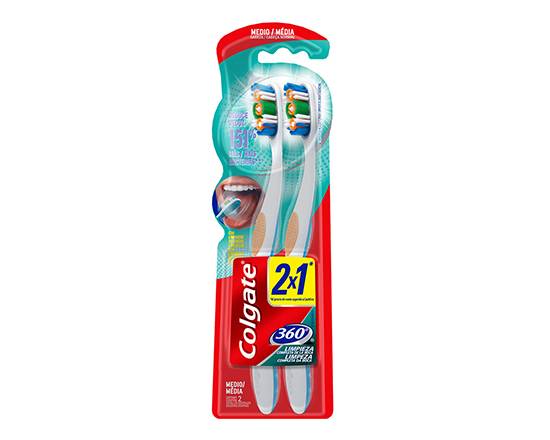 Cepillo Dental 360 Colgate Medio Blister 2 Uds