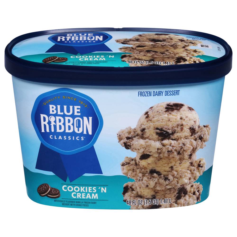 Blue Ribbon Classics Cookies 'N Cream Frozen Dairy Dessert (48 fl oz)