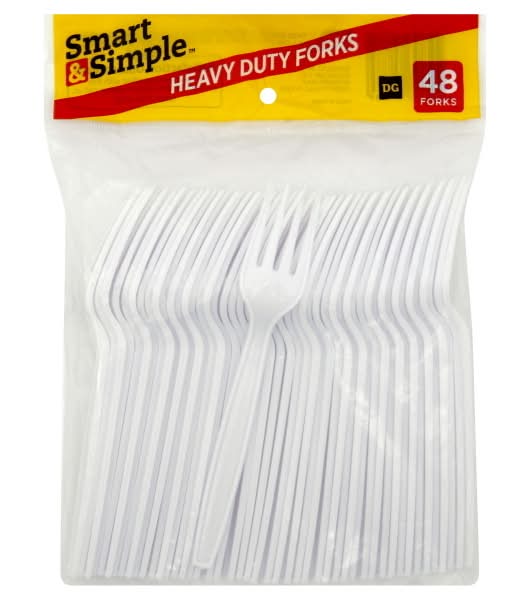 Smart & Simple Heavy Duty Forks, White (48 ct)
