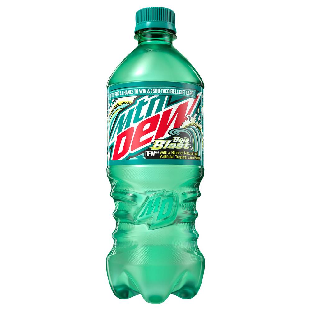 Mtn Dew Baja Blast Soda (20 fl oz) (tropical lime)