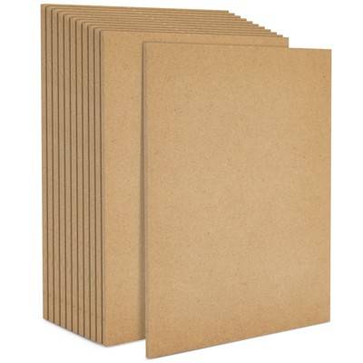 0.25" Thick Blank MDF Chipboard Sheets for Painting, Arts and Crafts, 8 x 10 In, 12 Pack