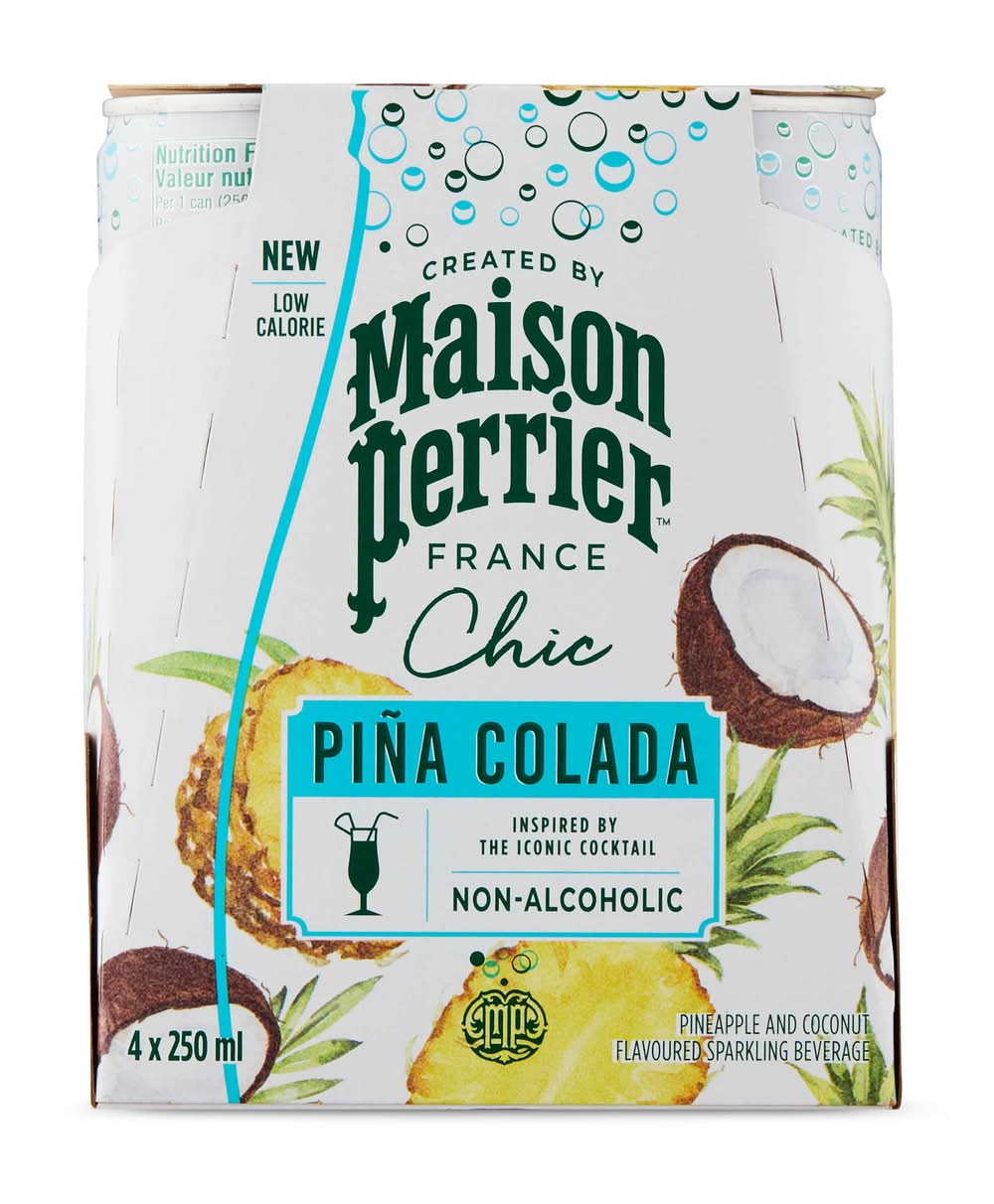 Maison Perrier Chic Pina Colada Ready To Drink Mocktail, Pineapple-Coconut (4 x 250 ml)
