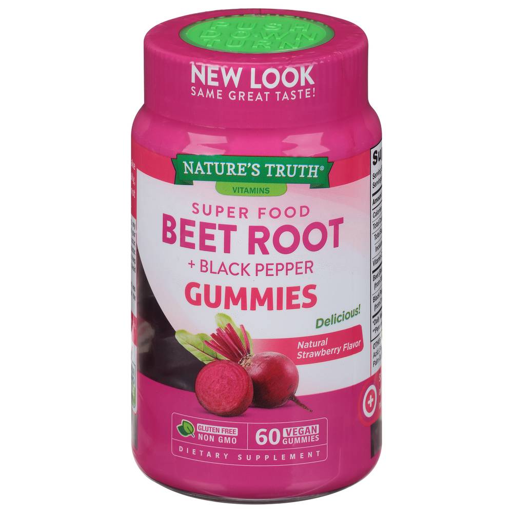 Nature's Truth Strawberry Beet Root + Black Pepper Gummies (60 ct)