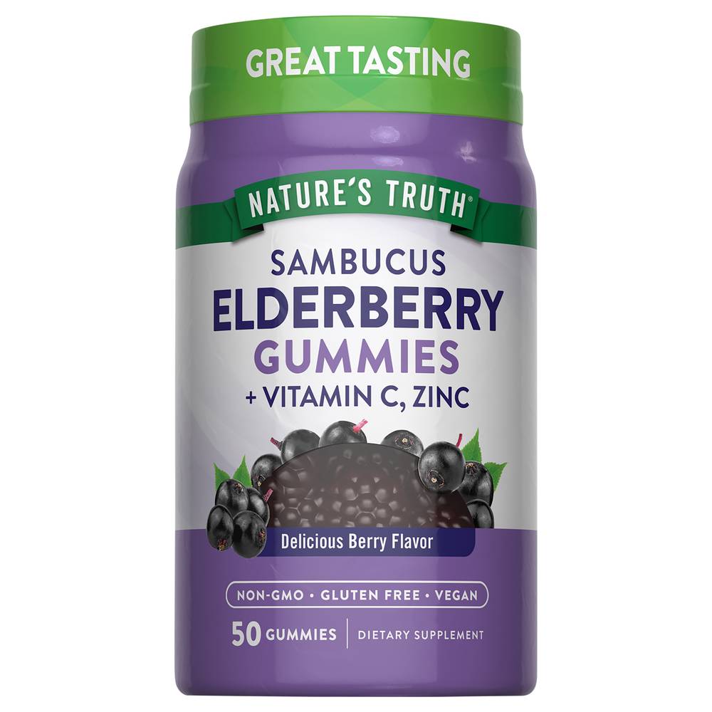 Nature's Truth Sambucus Black Elderberry Vitamin C & Zinc Gummies (7.8 oz)