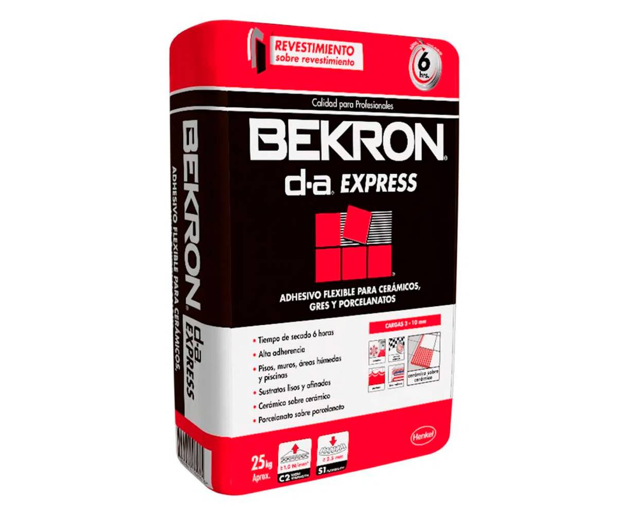 Bekron adhesivo flexible cerámica d-a express (saco 25 kg)