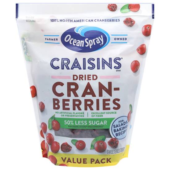Ocean Spray Craisins Dried Cranberries 50% Less Sugar
