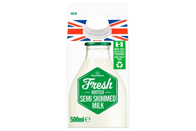 Morrisons Fresh Semi-skimmed Milk 500ml