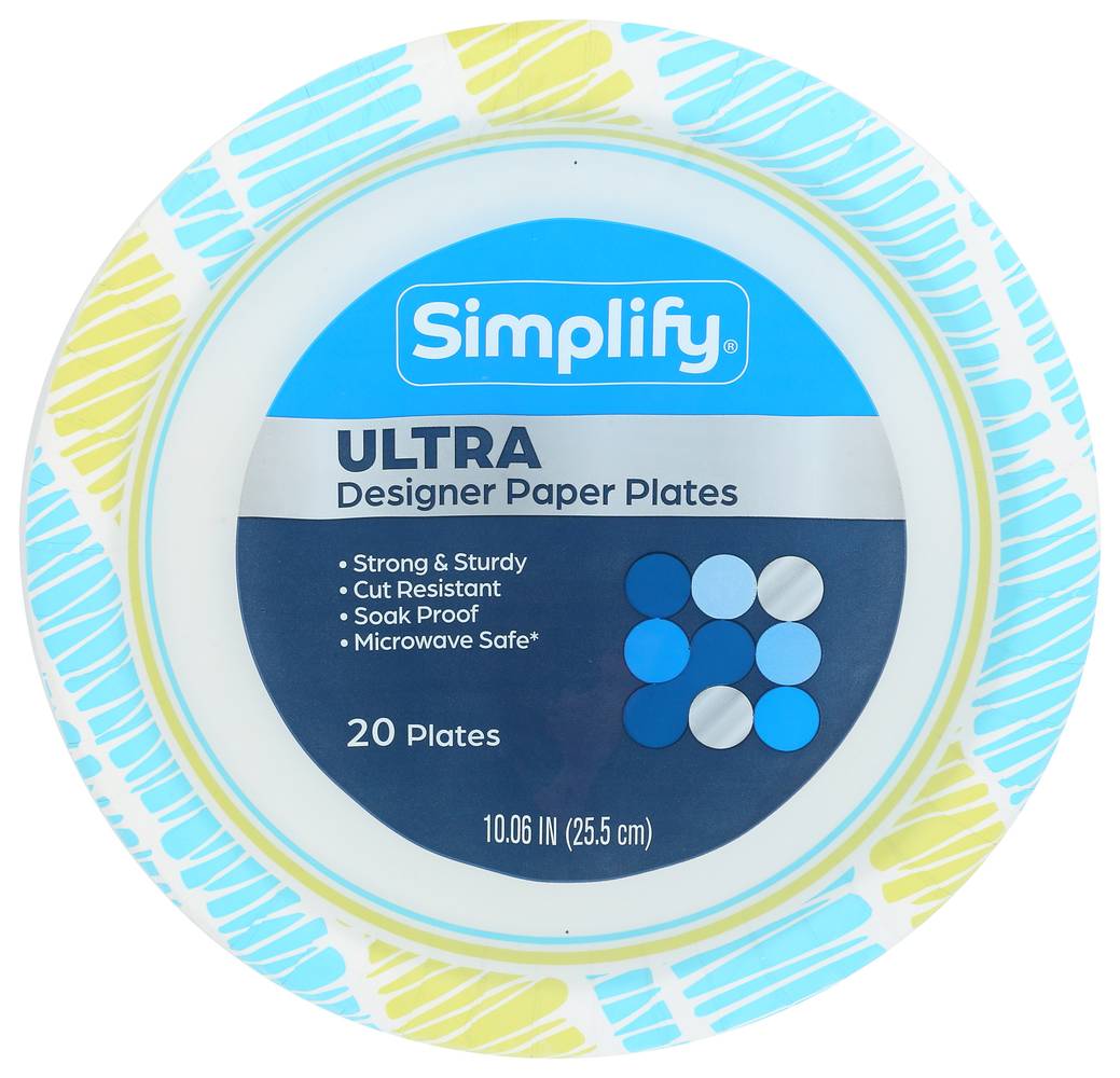 Simplify Ultra Designer Paper Plates - 10.06 in, 20 ct