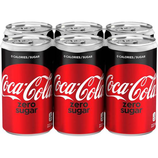 Coca-Cola Zero Sugar Soft Drink (6 x 222 ml)