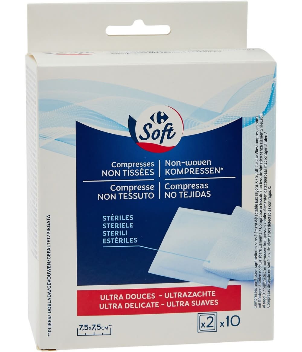Carrefour Soft - Compresses stériles non tissées