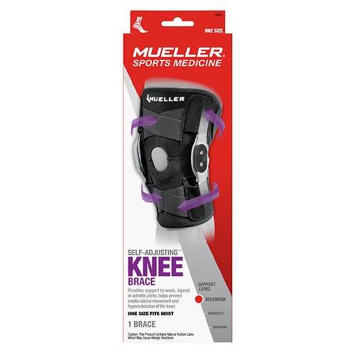 Mueller Adjustable Hinged Knee Brace, Maximum Support, Model 6455 One Size - 1.0 ea