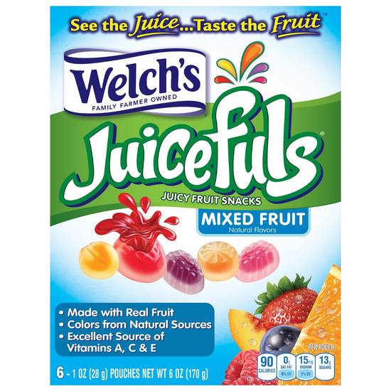 Welch's Juicefuls Mixed Fruit Fruit Snacks, 6 CT