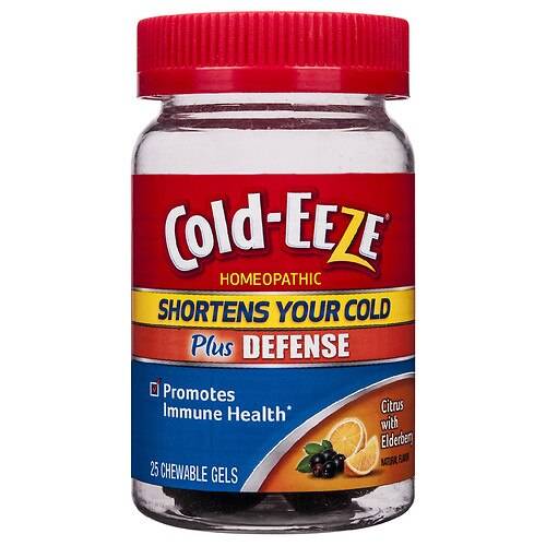 Cold-Eeze Zinc Chewable Gels, Homeopathic Cold Remedy Citrus with Elderberry - 25.0 ea