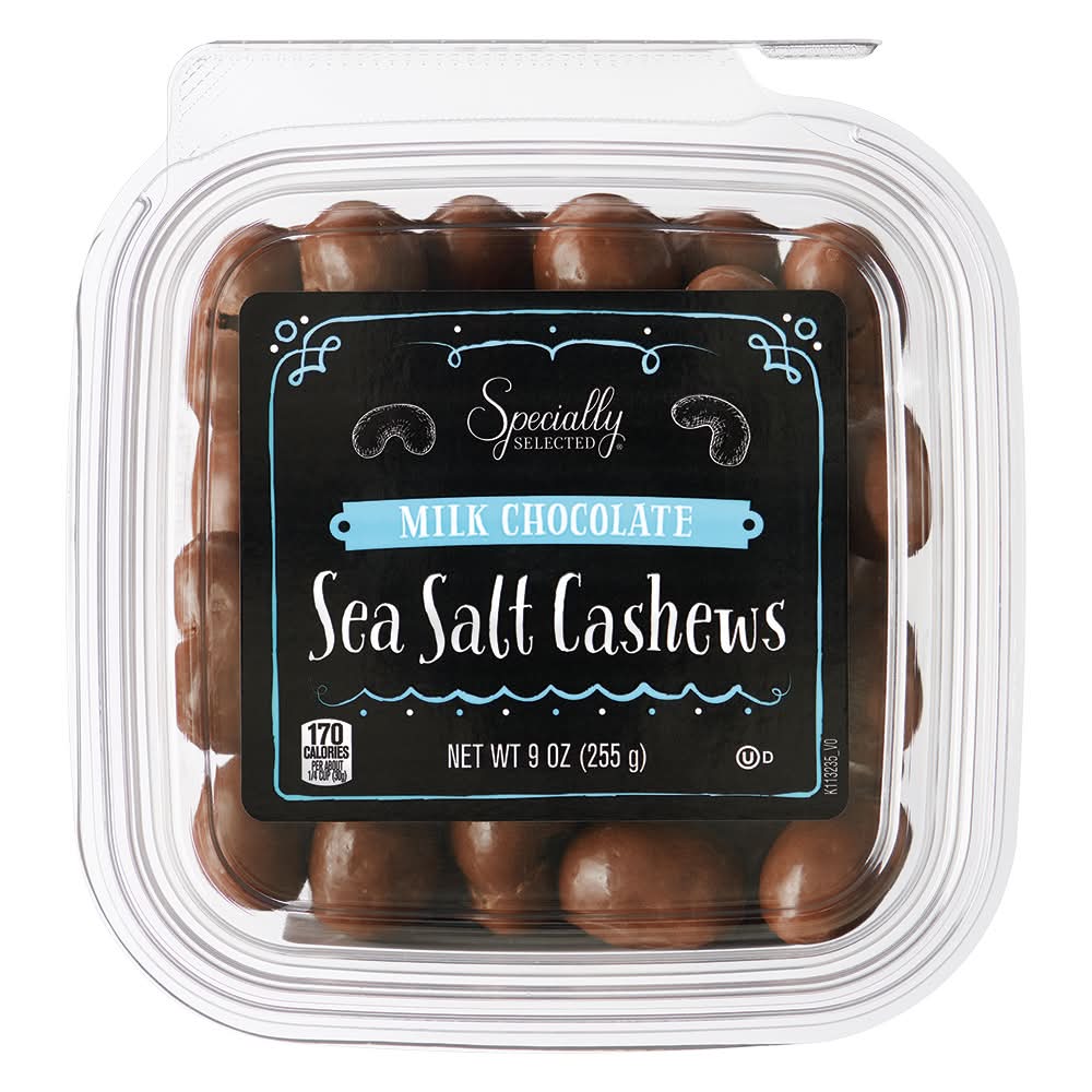 Specially Selected Milk Chocolate Cashews Candies, Sea Salt Cashews (9 oz)