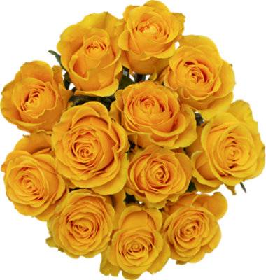 12 Stem Yellow Rose Bouquet - Each