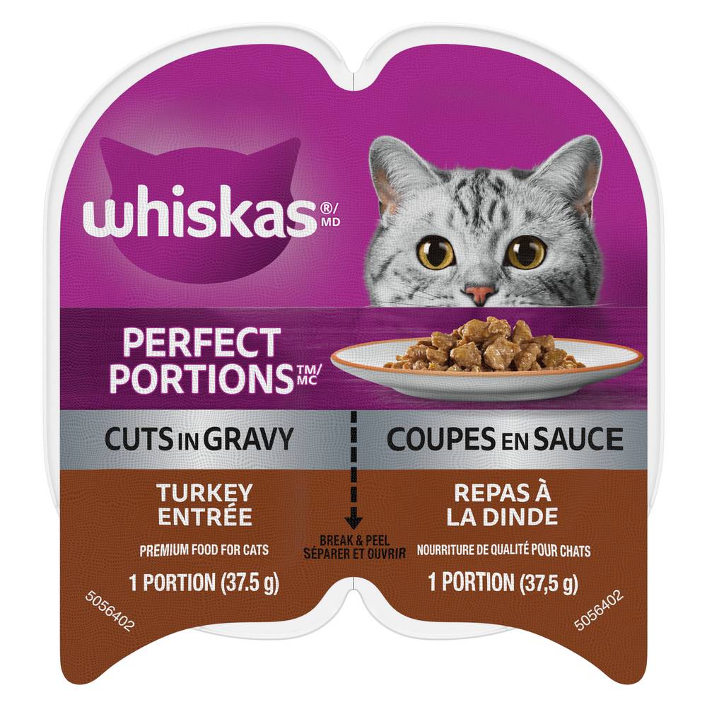 Whiskas Perfect Portions Cuts in Gravy Turkey Entrée Wet Cat Food (75 g)