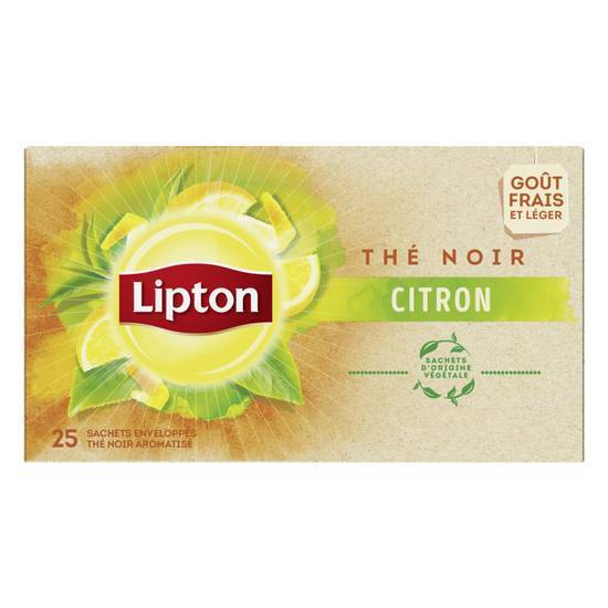 Thé noir citron notes fraiches et légères LIPTON 25 sachets - 40g