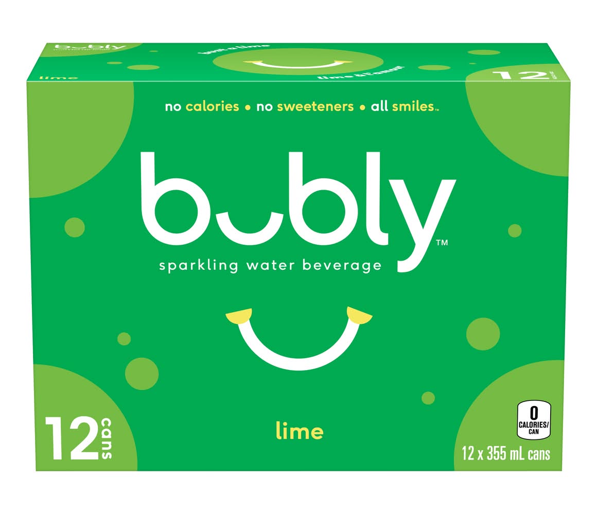 Bubly boisson à l'eau gazeuse - sparkling water beverage (12 pièces, 355 ml) (citron vert)
